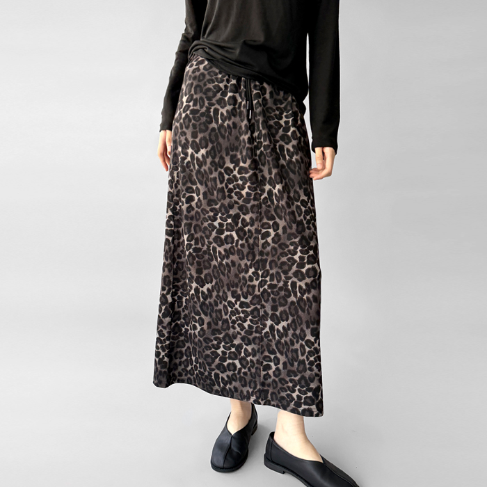 [New Arrival 7% - Until 11 AM on the 28th] Leopard Long Skirt