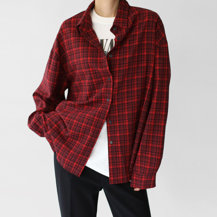 [New Arrivals 7% - Until 11 AM on the 28th] Seattle Check Long Shirt