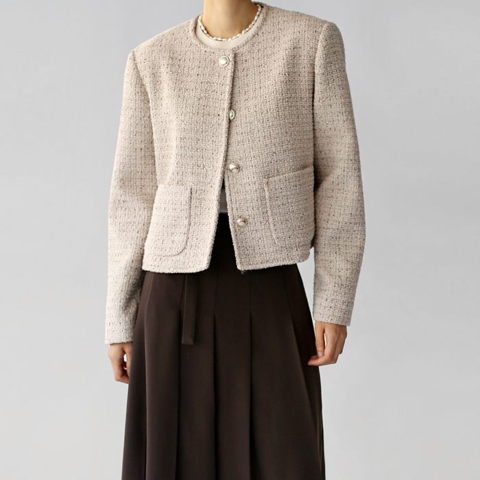 [New Arrivals 7% Off - Until 11 AM on the 6th] Tweed Crop Jacket