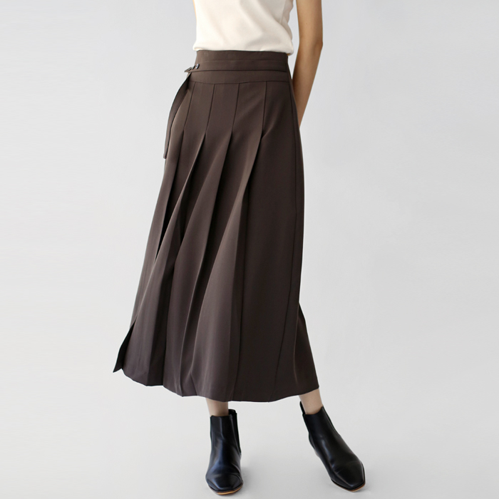 [New Arrival 7% - Until 11 AM on the 6th] Pleats Slit Skirt