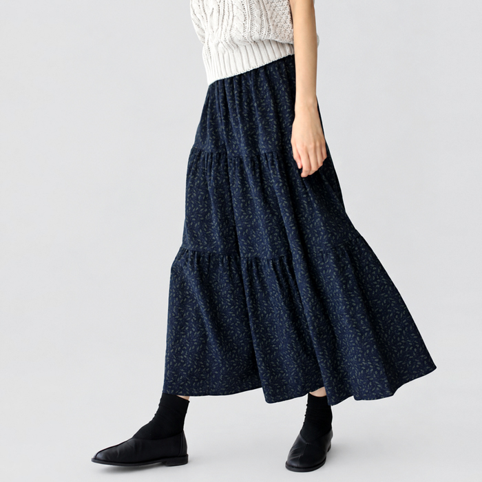 [New Arrival 7% Off - Until 11 AM on the 8th] Vintage Print Tiered Skirt