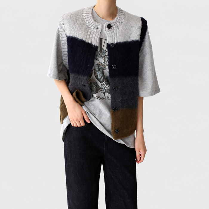 [New Arrival 7% - Until 11 AM on the 12th] Brushed Wool Knit Vest