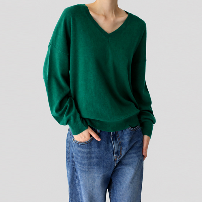 [New Arrivals 7% - Until 11 AM on the 12th] Cashmere Wool V-neck Knit Top