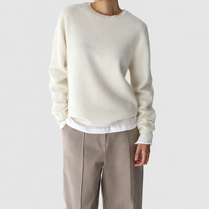 [New Arrivals 7% Off - Until 11 AM on the 12th] Whole Garment Wool Round Knit