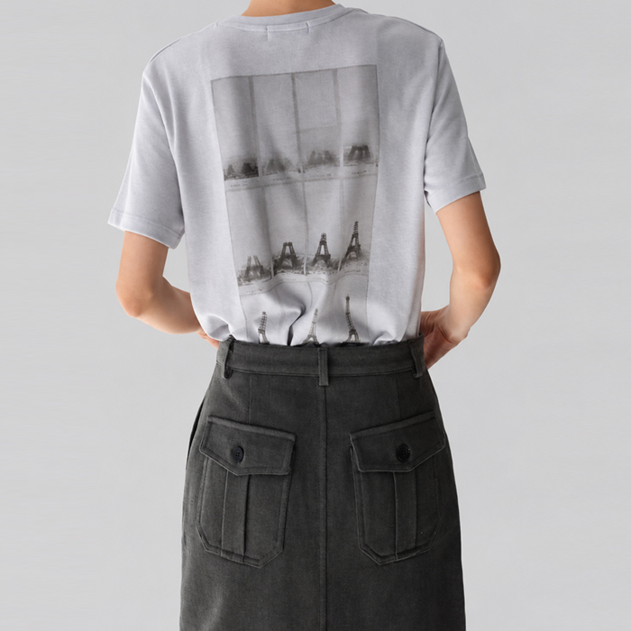 [New Arrivals 7% - Until 11 AM on the 14th] Back Print Fleece-Lined Tee