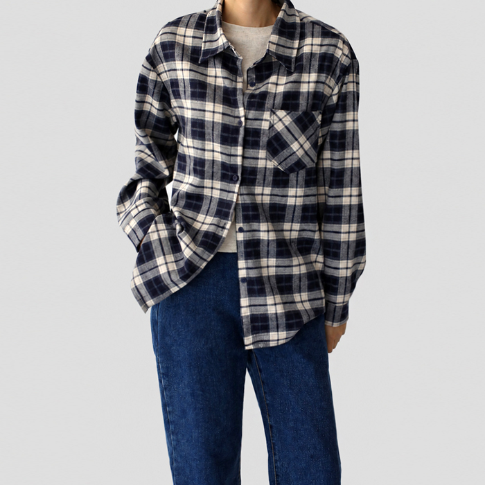 [New Arrivals 7% - Until 11 AM on the 14th] Tones Check Shirt