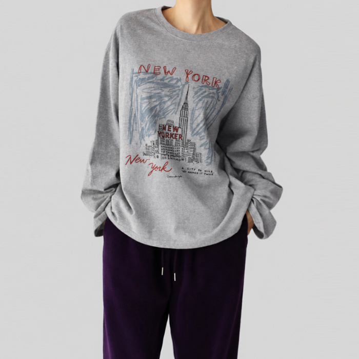 [New Arrivals 7% - Until 11 AM on the 30th] New York Napping Long Sleeve Tee
