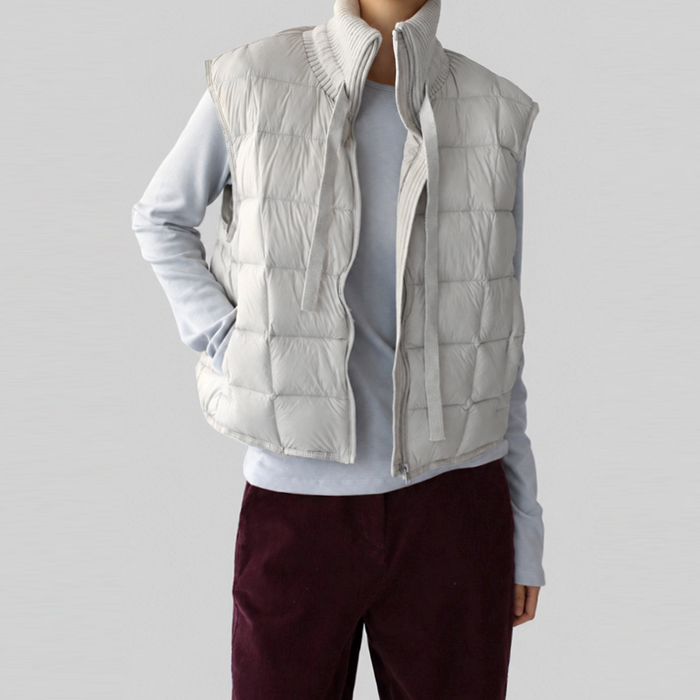 [New Arrival 7% - Until 11 AM on the 2nd] Knit Neck Duck Down Vest